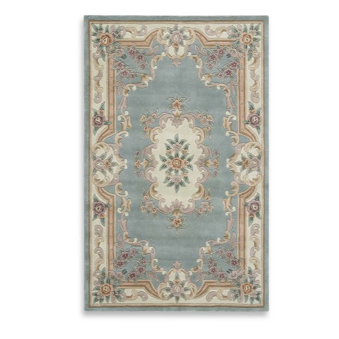 Rugs America New Aubusson Rug in Light Green Bed Bath and Beyond Canada