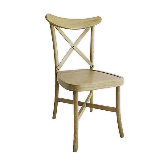 Bee Willow X Back Wood Dining Chair, Wood And Metal X Back Dining Chair