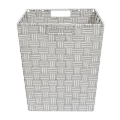 gray woven storage baskets