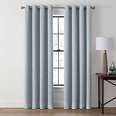 Brookstone&reg; Zadie 95-Inch Grommet 100% Blackout Curtain Panel in Arctic Blue (Single). View a larger version of this product image.