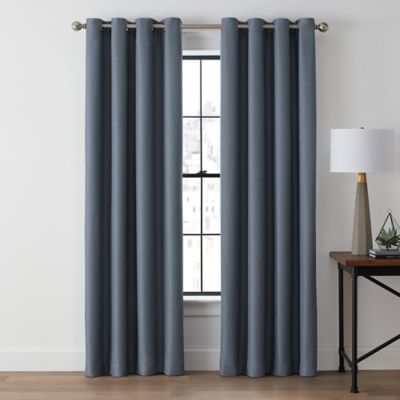 blue curtains