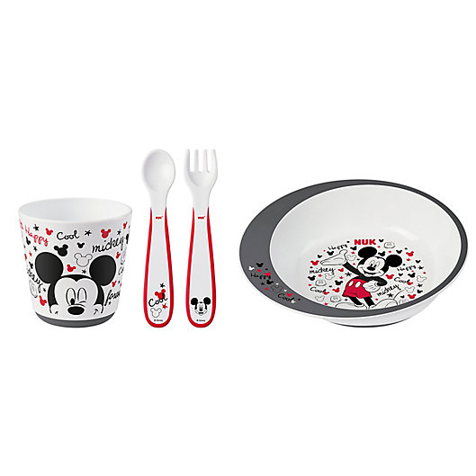 Alternate image 1 for NUK® Mickey Mouse 4-Piece Infant Tableware Set