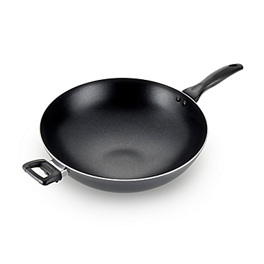 T-fal&reg; Pure Cook Nonstick 14-Inch Aluminum Wok with Helper Handle in Black. View a larger version of this product image.
