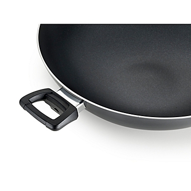 T-fal&reg; Pure Cook Nonstick 14-Inch Aluminum Wok with Helper Handle in Black. View a larger version of this product image.