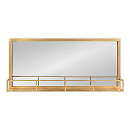 Kate & Laurel™ Jackson 18-Inch x 40-Inch Metal Wall Mirror with Shelf in Gold