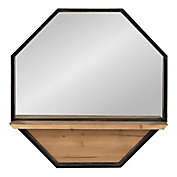 Kate &amp; Laurel&trade; Owing 24-Inch Octagon Wall Mirror with Shelf in Brown/Black