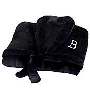 Classic Comfort Personalized Luxury Fleece Robe in Black