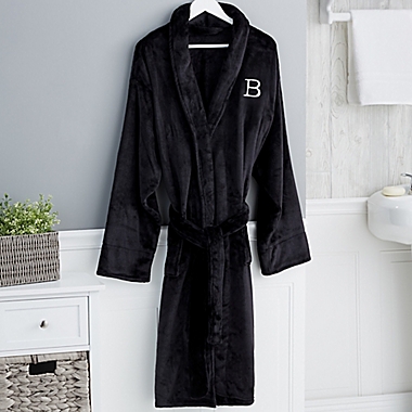 Classic Comfort Personalized Luxury Fleece Robe in Black. View a larger version of this product image.