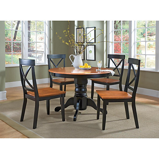 Alternate image 1 for Home Styles Solid Wood 5-Piece Pedestal Table Dining Set