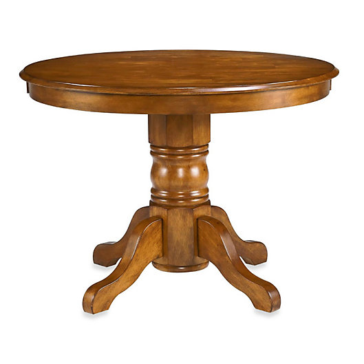 Home Styles Round Pedestal Dining Table, Round Oak Pedestal Table With Leaf