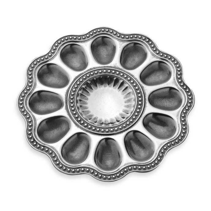 Wilton Armetale Flutes And Pearls 11 25 Inch Deviled Egg Serving