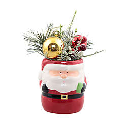 Flora Bunda 6-Inch Santa Pot Christmas Arrangement in Red