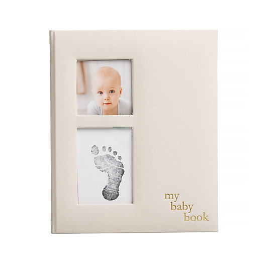 Alternate image 1 for Pearhead® Baby Memory Book and Clean-Touch Ink Pad in Ivory Linen