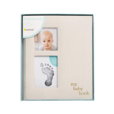 Pearhead&reg; Baby Memory Book and Clean-Touch Ink Pad in Ivory Linen. View a larger version of this product image.