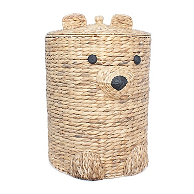 Taylor Madison Designs&reg; Water Hyacinth Bear Hamper in Natural. View a larger version of this product image.