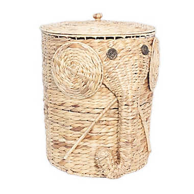 Taylor Madison Designs&reg; Water Hyacinth Elephant Hamper in Natural. View a larger version of this product image.