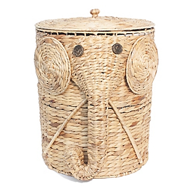 Taylor Madison Designs&reg; Water Hyacinth Elephant Hamper in Natural. View a larger version of this product image.