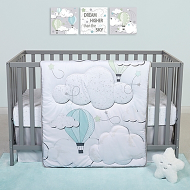 Sammy &amp; Lou Starry Dreams 4-Piece Clouds Crib Bedding Set. View a larger version of this product image.