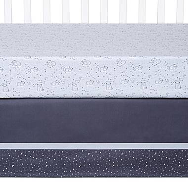 Sammy &amp; Lou Bearly Dreaming 4-Piece Bear Crib Bedding Set in White/Navy. View a larger version of this product image.