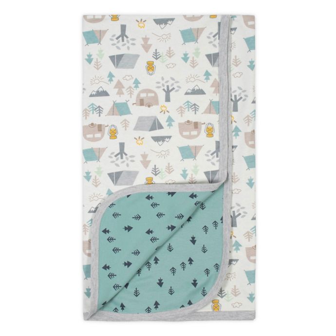 Gerber® Camping Reversible Organic Cotton Baby Blanket in Ivory/Green