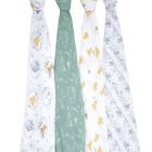 Alternate image 1 for aden + anais essentials&trade; Disney&reg; 4-Pack Winnie the Pooh Swaddle Blankets in White/Green