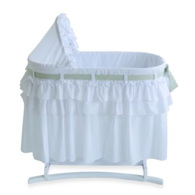 Lamont Home Good Night Baby Bassinet In White With Full Skirt Buybuy   34166442204510p