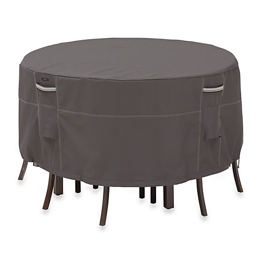 Alternate image 1 for Classic Accessories® Ravenna Medium Patio Bistro Table and Chair Cover in Dark Taupe