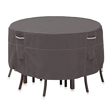 Classic Accessories&reg; Ravenna Round Patio Table and Chair Set Cover in Dark Taupe. View a larger version of this product image.