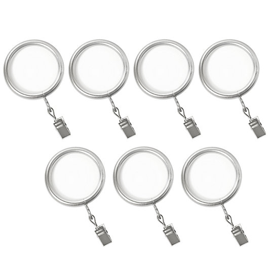 Alternate image 1 for Cambria® Premier Complete Clip Rings in Brushed Nickel (Set of 7)