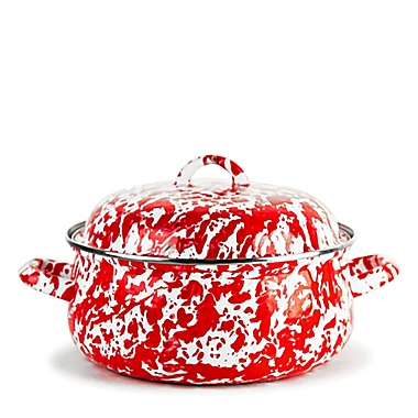 Golden Rabbit&reg; Red Swirl Dutch Oven with Lid. View a larger version of this product image.