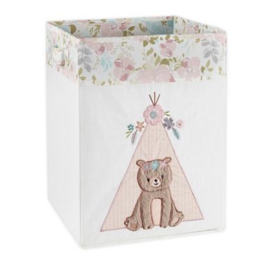 Levtex Baby&reg; Malia Hamper in Pink/White. View a larger version of this product image.