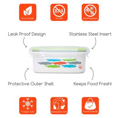 Innobaby Keepin' Fresh&trade; 15-oz Double-Lined Stainless Bento LunchBox in Alligator/Green. View a larger version of this product image.