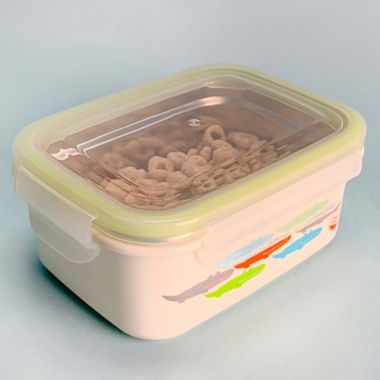 Innobaby Keepin' Fresh&trade; 15-oz Double-Lined Stainless Bento LunchBox in Alligator/Green. View a larger version of this product image.