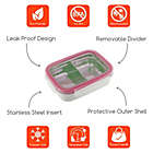Alternate image 7 for Innobaby 11-Ounce Double-Lined Stainless Bento Snack Box with Divider in Pink