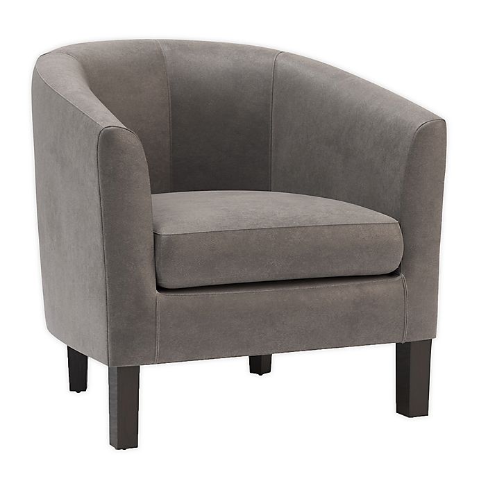 Simpli Home Austin Faux Leather Upholstered Tub Chair | Bed Bath & Beyond