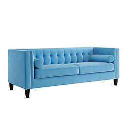 Inspired Home Maxine Sofa in Sky Blue