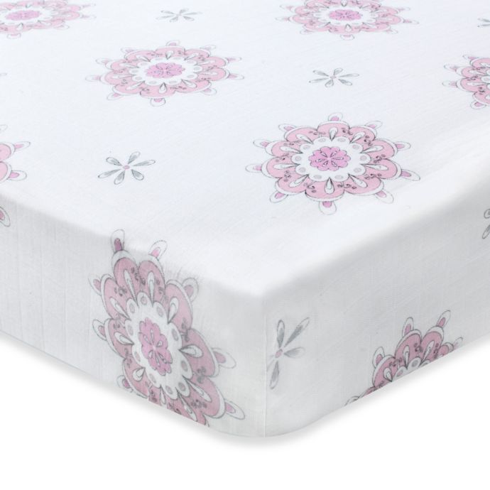 aden + anais® 100 Cotton Muslin Crib Sheet in For the Birds/Medallion
