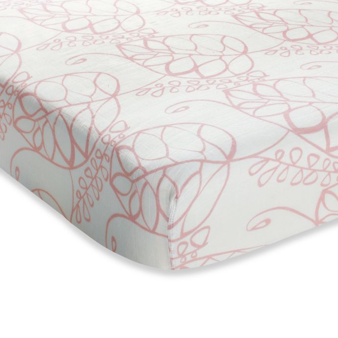 Aden Anais Crib Sheet In Pink Tranquility Leafy Buybuy Baby