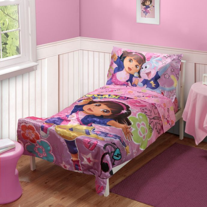 Baby Boom Dora The Explorer Dora Rocks Toddler 4 Piece Bed Set