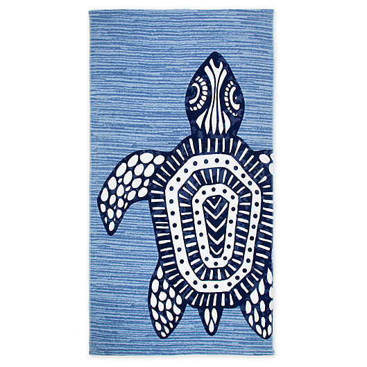 Alternate image 1 for Seaqual™ Tribal Turtle Beach Towel in Blue