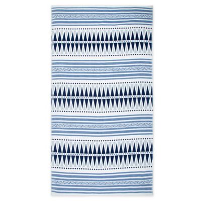 Seaqual&trade; Yoga Blanket Beach Towel in Blue/White