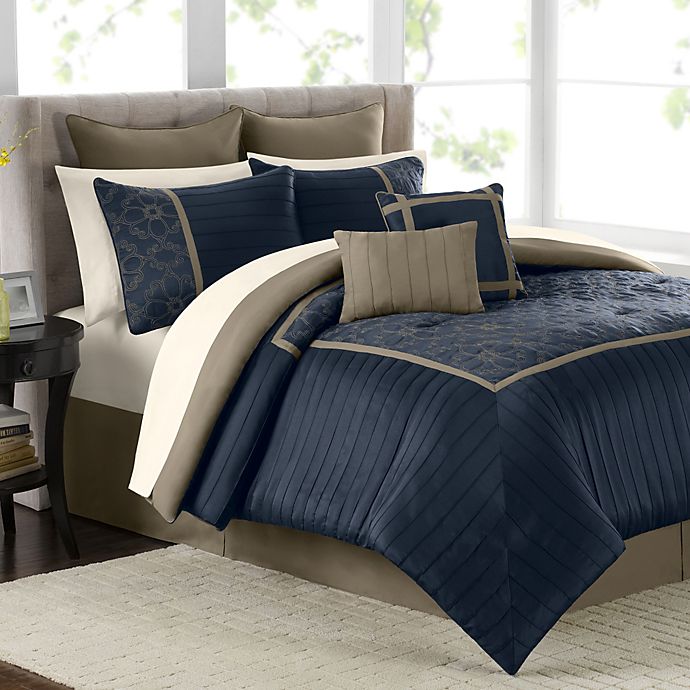 oversized king navy blue comforter