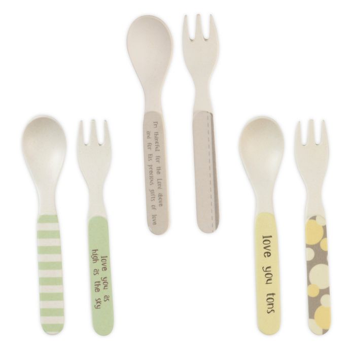 Precious Moments® 6Piece Toddler Utensil Set in Cream Bed Bath & Beyond