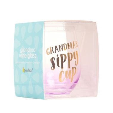 Pearhead&reg; "Grandma's Sippy Cup" Stemless Wine Glass in Purple. View a larger version of this product image.