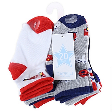 Capelli New York Size 3-12M 20-Pack Transportation Crew Socks. View a larger version of this product image.