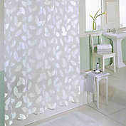 Modern Leaf White Vinyl Shower Curtain