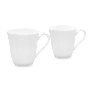 Noritake&reg; Cher Blanc Mugs (Set of 2). View a larger version of this product image.