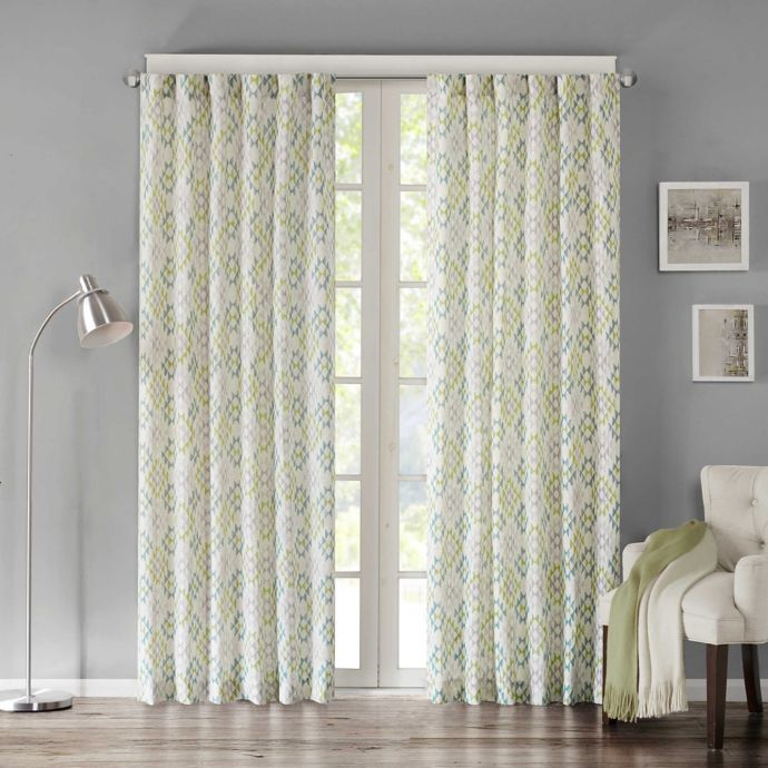 Ink Ivy Tuscany Rod Pocket Geometric Window Curtain Panel Bed