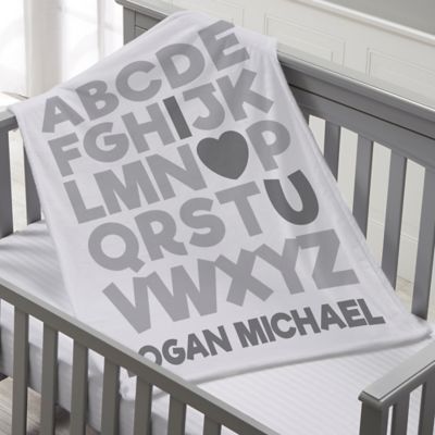 Alphabet Message Personalized 30-Inch x 40-Inch Fleece Baby Blanket