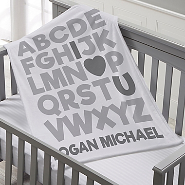 Alphabet Message Personalized 30-Inch x 40-Inch Fleece Baby Blanket. View a larger version of this product image.